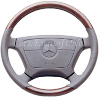 Mercedes Burr Walnut Wood & Leather Steering Wheel